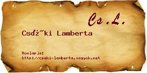 Csáki Lamberta névjegykártya